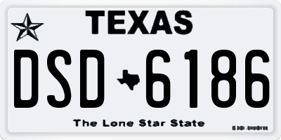 TX license plate DSD6186