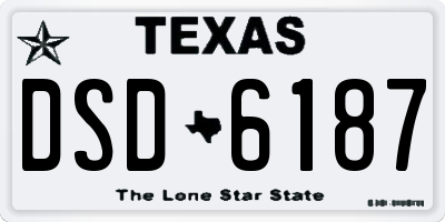 TX license plate DSD6187