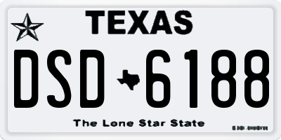 TX license plate DSD6188