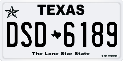 TX license plate DSD6189