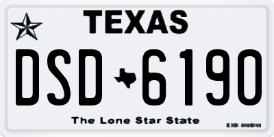 TX license plate DSD6190
