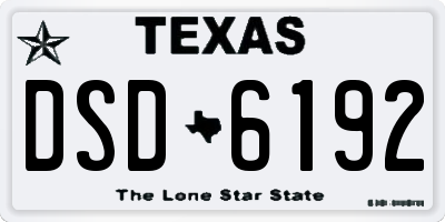 TX license plate DSD6192