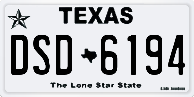 TX license plate DSD6194