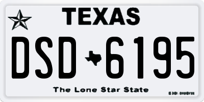 TX license plate DSD6195