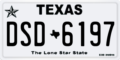 TX license plate DSD6197