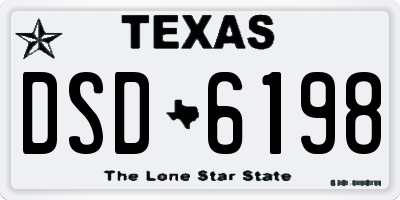 TX license plate DSD6198