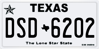 TX license plate DSD6202