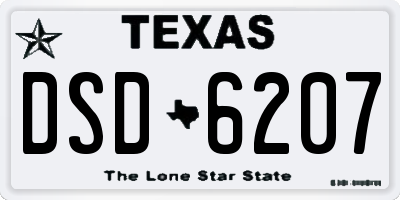 TX license plate DSD6207