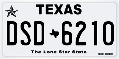 TX license plate DSD6210