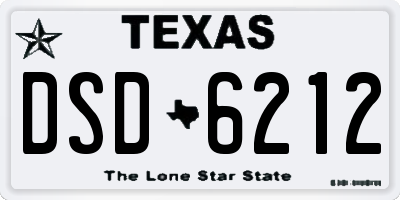 TX license plate DSD6212