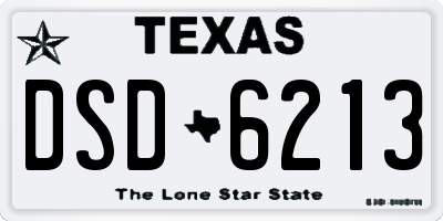TX license plate DSD6213