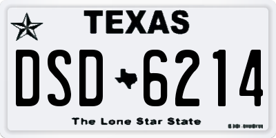 TX license plate DSD6214