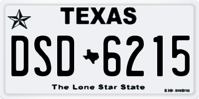 TX license plate DSD6215