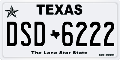 TX license plate DSD6222