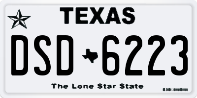 TX license plate DSD6223