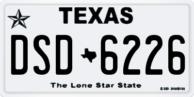 TX license plate DSD6226