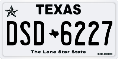 TX license plate DSD6227