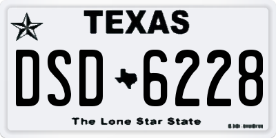 TX license plate DSD6228