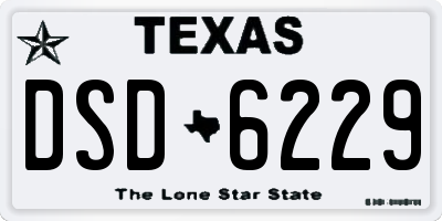 TX license plate DSD6229