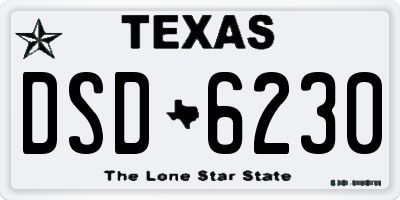 TX license plate DSD6230
