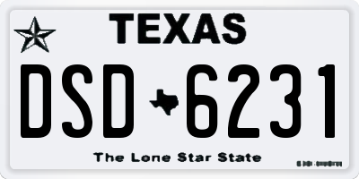 TX license plate DSD6231