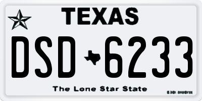 TX license plate DSD6233