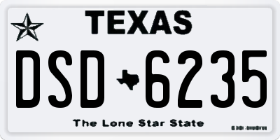 TX license plate DSD6235
