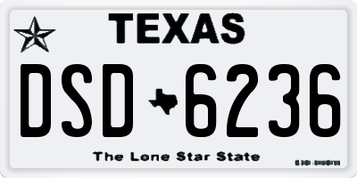 TX license plate DSD6236