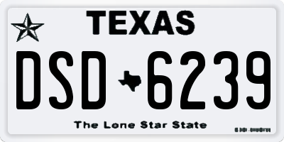 TX license plate DSD6239