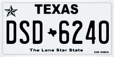 TX license plate DSD6240