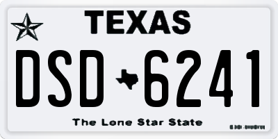 TX license plate DSD6241