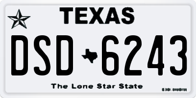 TX license plate DSD6243