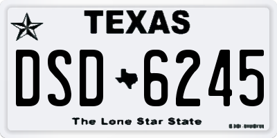 TX license plate DSD6245