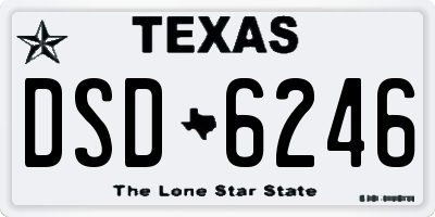 TX license plate DSD6246