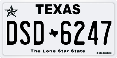 TX license plate DSD6247
