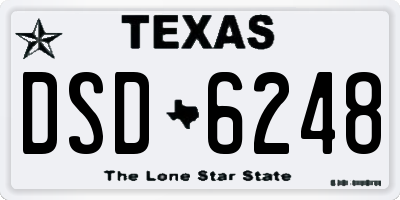 TX license plate DSD6248
