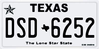 TX license plate DSD6252