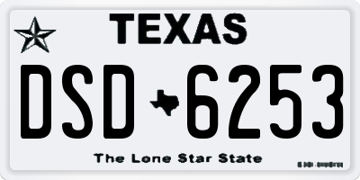 TX license plate DSD6253