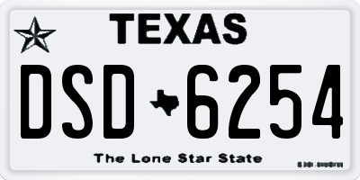 TX license plate DSD6254