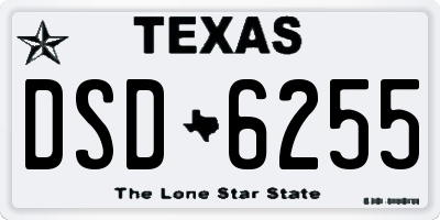 TX license plate DSD6255