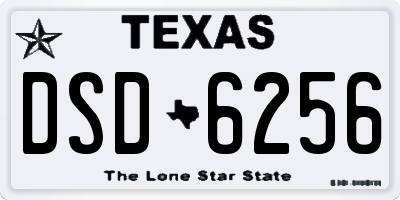 TX license plate DSD6256