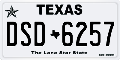 TX license plate DSD6257