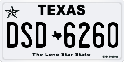 TX license plate DSD6260