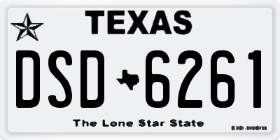 TX license plate DSD6261