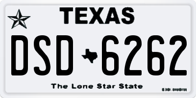 TX license plate DSD6262