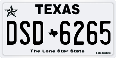 TX license plate DSD6265
