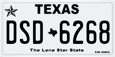 TX license plate DSD6268