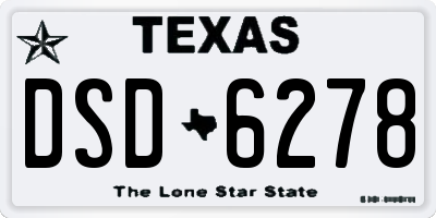 TX license plate DSD6278