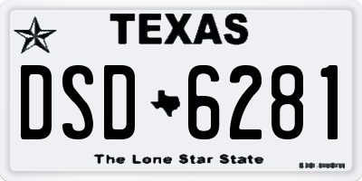 TX license plate DSD6281