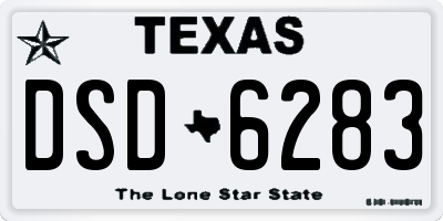 TX license plate DSD6283